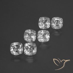 Gemme di Topazio Bianco trasparente naturale da 3.23 ct, Cuscino, VVS-VS
