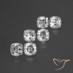 Gemme di Topazio Bianco trasparente naturale da 3.06 ct, Cuscino, VVS-VS