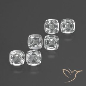 Gemme di Topazio Bianco trasparente naturale da 3.21 ct, Cuscino, VVS-VS