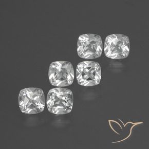 Gemme di Topazio Bianco naturale da 2.90 ct, Cuscino, VVS-VS