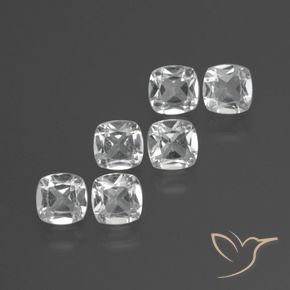 Gemme di Topazio Bianco trasparente naturale da 2.99 ct, Cuscino, VVS-VS