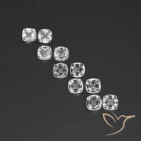 Gemme di Topazio Bianco trasparente naturale da 4.57 ct, Cuscino, VVS-VS