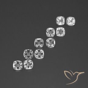 Gemme di Topazio Bianco trasparente naturale da 4.36 ct, Cuscino, VVS-VS