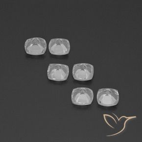 Gemme di Topazio Bianco trasparente naturale da 3.10 ct, Cuscino, VVS-VS