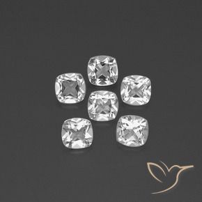 Gemme di Topazio Bianco trasparente naturale da 2.99 ct, Cuscino, VVS-VS