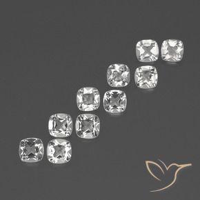 Gemme di Topazio Bianco trasparente naturale da 4.49 ct, Cuscino, VVS-VS