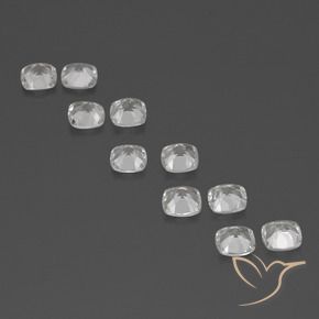Gemme di Topazio Bianco trasparente naturale da 4.49 ct, Cuscino, VVS-VS
