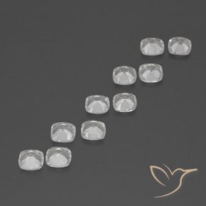 Topazio naturale bianco da 4,74 ct, taglio a cuscino, VVS-VS