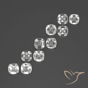 Gemme di Topazio Bianco naturale da 4.24 ct, Cuscino, VVS-VS