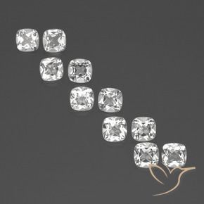 Topazio naturale bianco da 4,89 ct, taglio a cuscino, VVS-VS