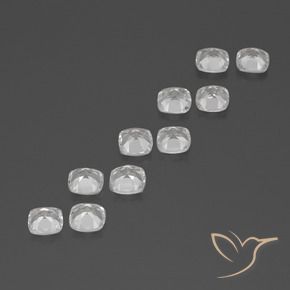 Topazio naturale bianco da 4,89 ct, taglio a cuscino, VVS-VS