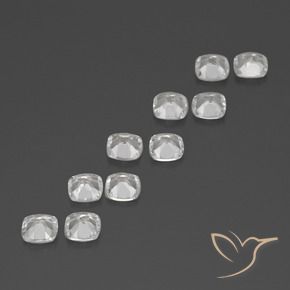 Gemme di Topazio Bianco trasparente naturale da 4.40 ct, Cuscino, VVS-VS