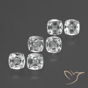 Gemme di Topazio Bianco trasparente naturale da 2.75 ct, Cuscino, VVS-VS
