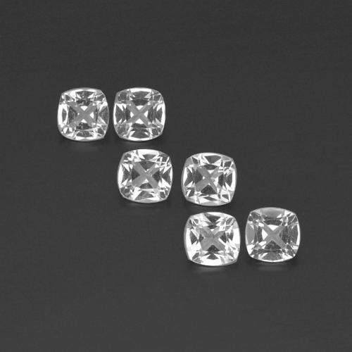 Gemme di Topazio Bianco trasparente naturale da 2.76 ct, Taglio a cuscino, VVS-VS