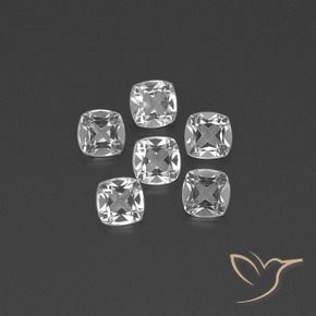 Gemme di Topazio Bianco trasparente naturale da 2.86 ct, Cuscino, VVS-VS