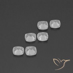 Gemme di Topazio Bianco trasparente naturale da 2.86 ct, Cuscino, VVS-VS