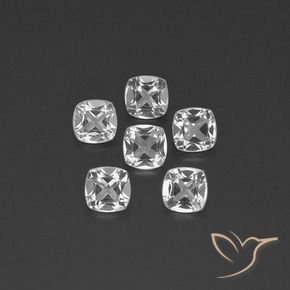 Gemme di Topazio Bianco trasparente naturale da 2.84 ct, Cuscino, VVS-VS