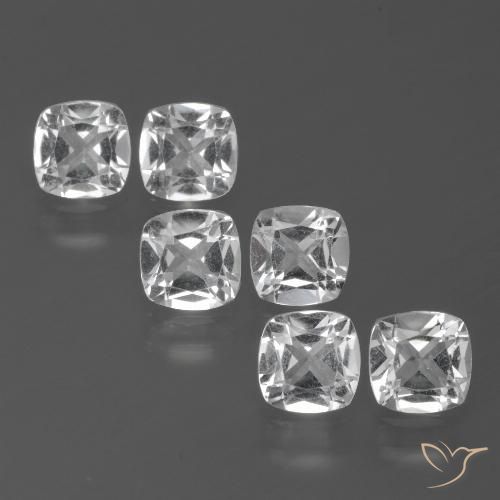 Gemme di Topazio Bianco trasparente naturale da 2.91 ct, Cuscino, VVS-VS