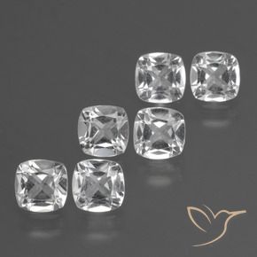 Gemme di Topazio Bianco trasparente naturale da 2.91 ct, Cuscino, VVS-VS
