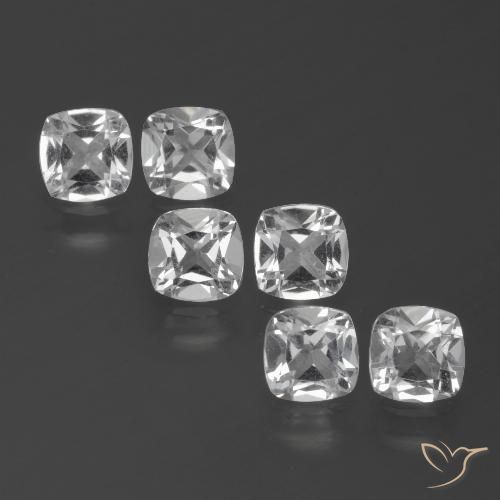 Gemme di Topazio Bianco trasparente naturale da 2.95 ct, Cuscino, VVS-VS