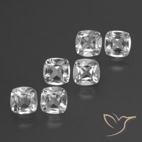 Gemme di Topazio Bianco trasparente naturale da 2.95 ct, Cuscino, VVS-VS
