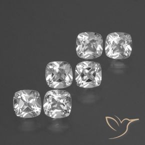 Gemme di Topazio Bianco trasparente naturale da 2.98 ct, Cuscino, VVS-VS