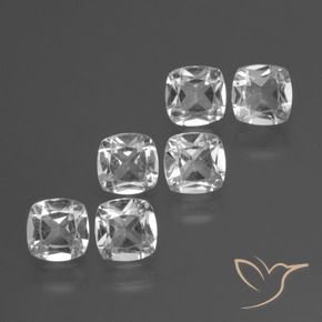 Gemme di Topazio Bianco trasparente naturale da 3.24 ct, Cuscino, VVS-VS