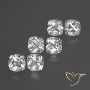 Gemme di Topazio Bianco trasparente naturale da 3.16 ct, Cuscino, VVS-VS