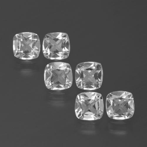 Topazio naturale bianco da 2,64 ct, taglio a cuscino, VVS-VS