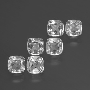 Topazio naturale bianco da 2,64 ct, taglio a cuscino, VVS-VS