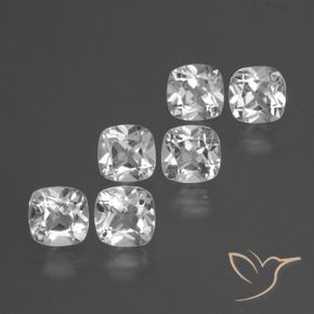 Gemme di Topazio Bianco trasparente naturale da 3.06 ct, Cuscino, VVS-VS