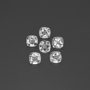 Topazio naturale bianco da 2,92 ct, taglio a cuscino, VVS-VS