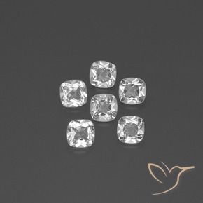 Gemme di Topazio Bianco trasparente naturale da 3.03 ct, Cuscino, VVS-VS