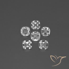 Gemme di Topazio Bianco trasparente naturale da 2.55 ct, Cuscino, VVS-VS