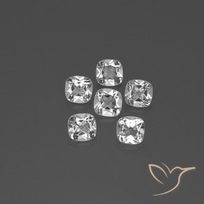 Gemme di Topazio Bianco trasparente naturale da 3.03 ct, Cuscino, VVS-VS