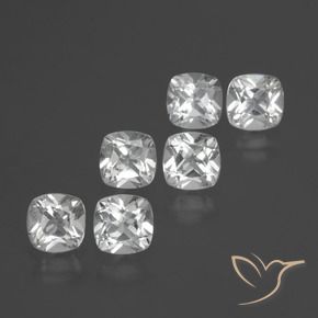 Gemme di Topazio Bianco trasparente naturale da 2.92 ct, Cuscino, VVS-VS