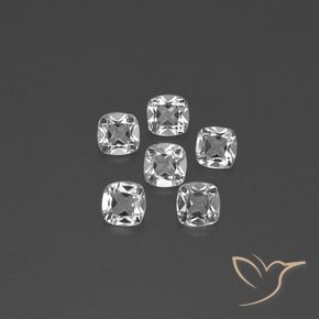 Gemme di Topazio Bianco trasparente naturale da 2.89 ct, Cuscino, VVS-VS