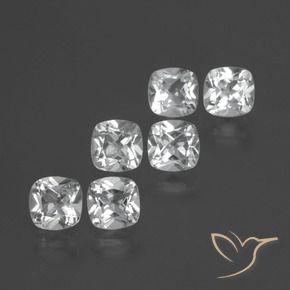 Gemme di Topazio Bianco trasparente naturale da 2.80 ct, Cuscino, VVS-VS