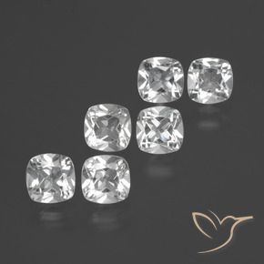 Gemme di Topazio Bianco naturale da 3.00 ct, Cuscino, VVS-VS