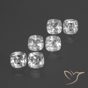 Gemme di Topazio Bianco naturale da 3.04 ct, Cuscino, VVS-VS
