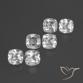 Topazio naturale bianco da 2,96 ct, taglio a cuscino, VVS-VS