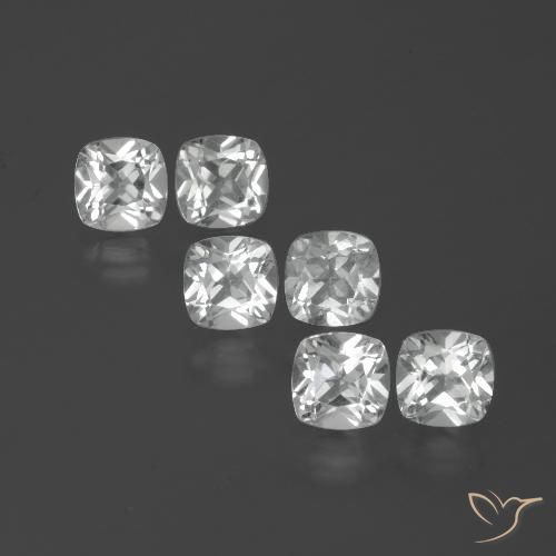Gemme di Topazio Bianco naturale da 3.05 ct, Cuscino, VVS-VS