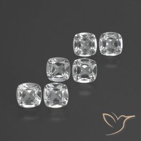 Gemme di Topazio Bianco trasparente naturale da 3.11 ct, Cuscino, VVS-VS