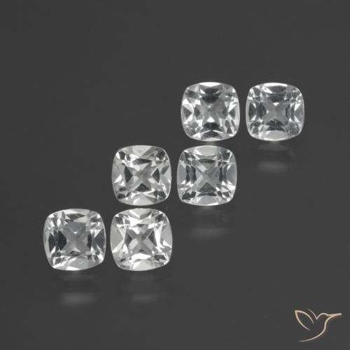 Gemme di Topazio Bianco trasparente naturale da 3.03 ct, Cuscino, VVS-VS
