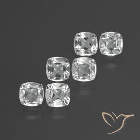 Gemme di Topazio Bianco trasparente naturale da 2.97 ct, Cuscino, VVS-VS
