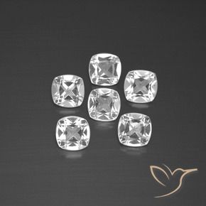Gemme di Topazio Bianco trasparente naturale da 2.86 ct, Cuscino, VVS-VS
