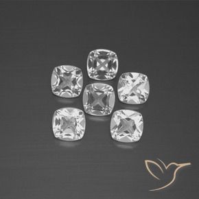 Gemme di Topazio Bianco trasparente naturale da 2.88 ct, Cuscino, VVS-VS