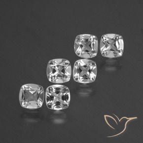 Gemme di Topazio Bianco trasparente naturale da 2.82 ct, Cuscino, VVS-VS