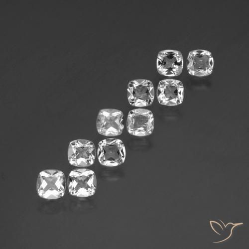 Gemme di Topazio Bianco trasparente naturale da 4.52 ct, Cuscino, VVS-VS