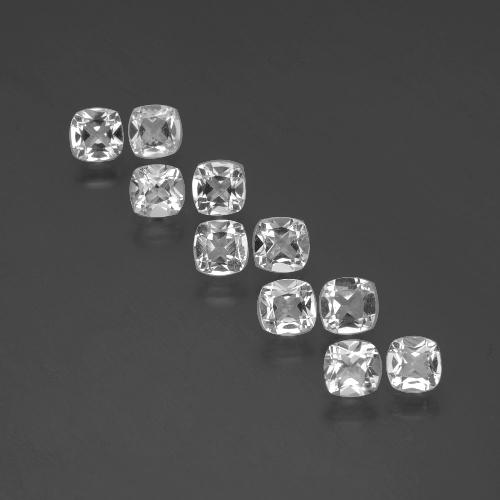Topazio naturale bianco da 4,37 ct, taglio a cuscino, VVS-VS